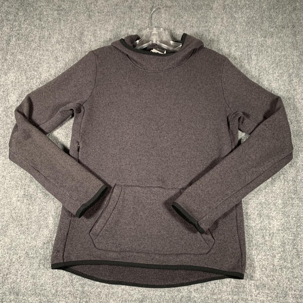 Nike Hoodie Womens Large Gray Cowl Neck Fleece Pullover Kangaroo Zip Pocket